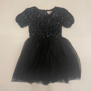 Black Sequin Kids Dress